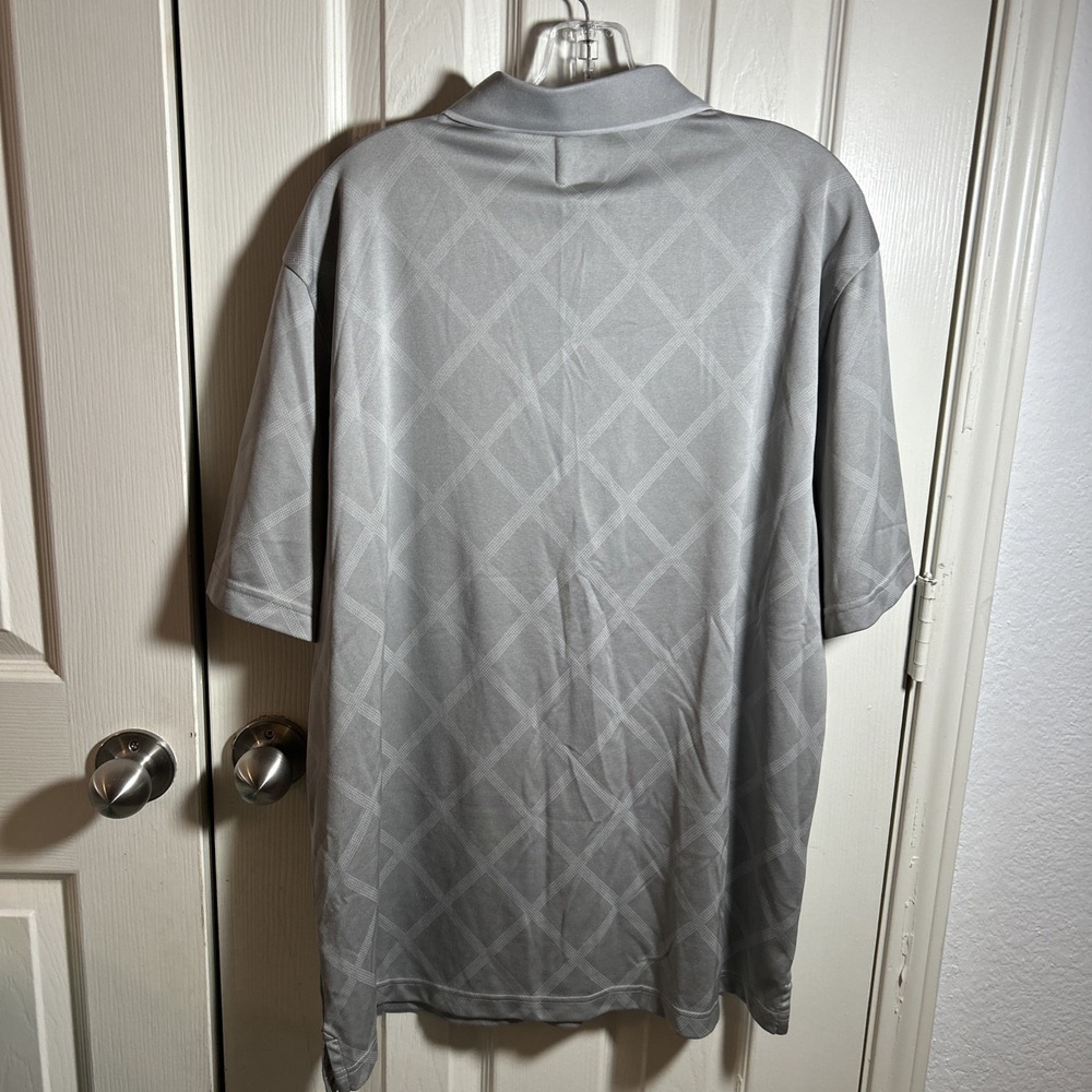 Greg Norman For Tasso Elba Five Iron Play Dry Golf Polo Gray Diamond Size XL - Picture 4 of 4